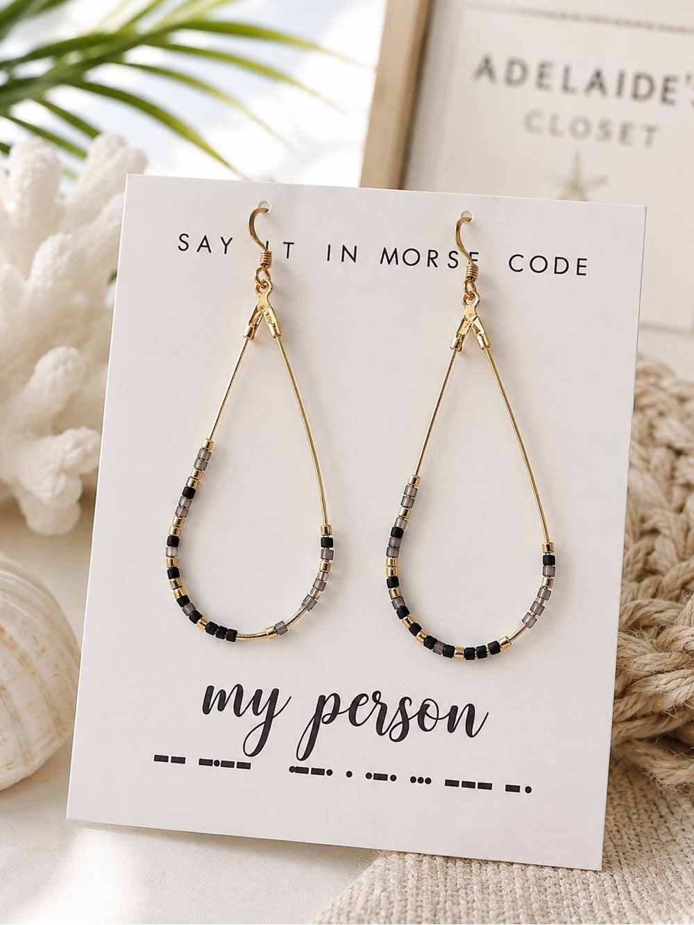 Dot & Dash My Person Morse Code Gold Filled Earrings NWT